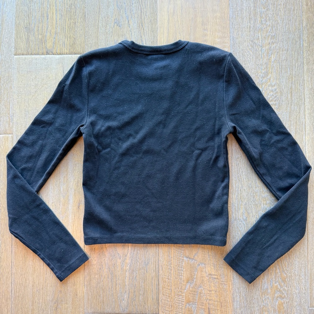 Aritzia Sunday Best Black Long Sleeve Crew Neck Size XS - Picture 5 of 6
